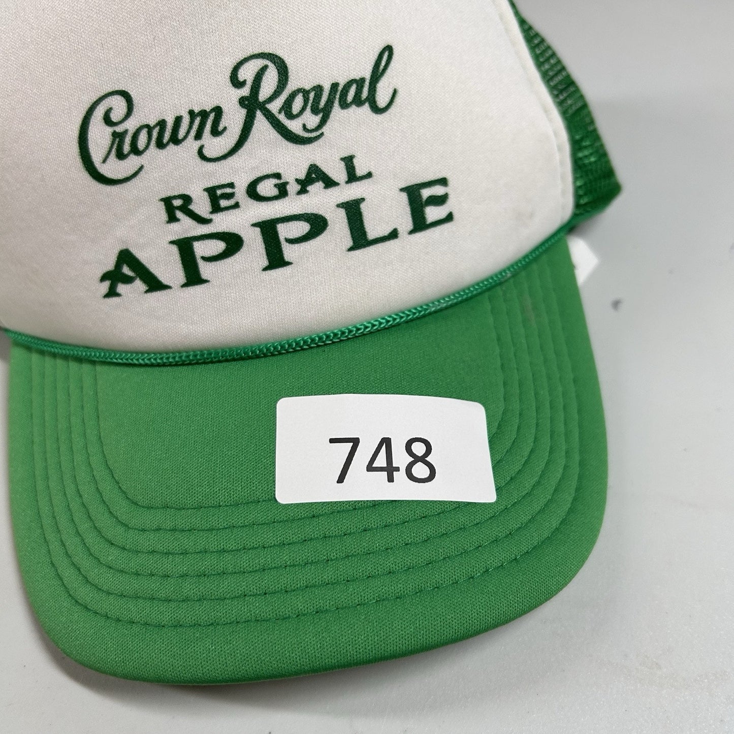 Crown Royal Regal Apple Trucker Hat Cap Mens Snapback Green White Y2K Foam Rope