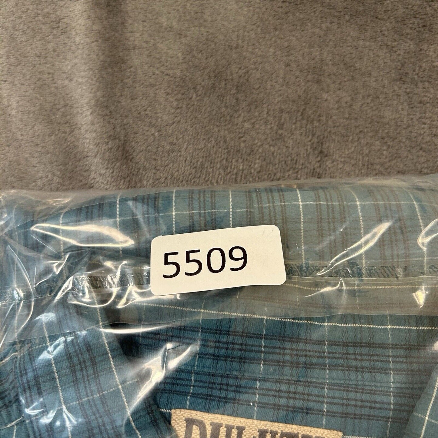 Duluth Trading Shirt Men Large Turquoise Check Preppy Button Up Long Sleeve Work