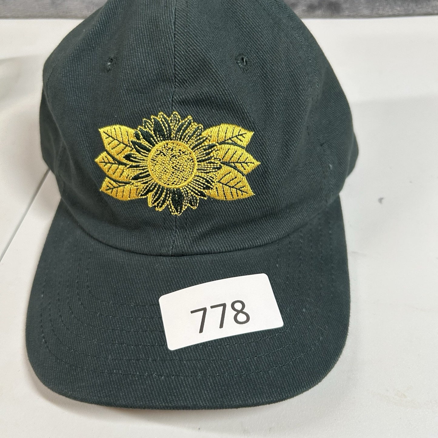 Natural Americna Spirit Hat Cap Adult Strap Back Green Yellow Flower Adjustable