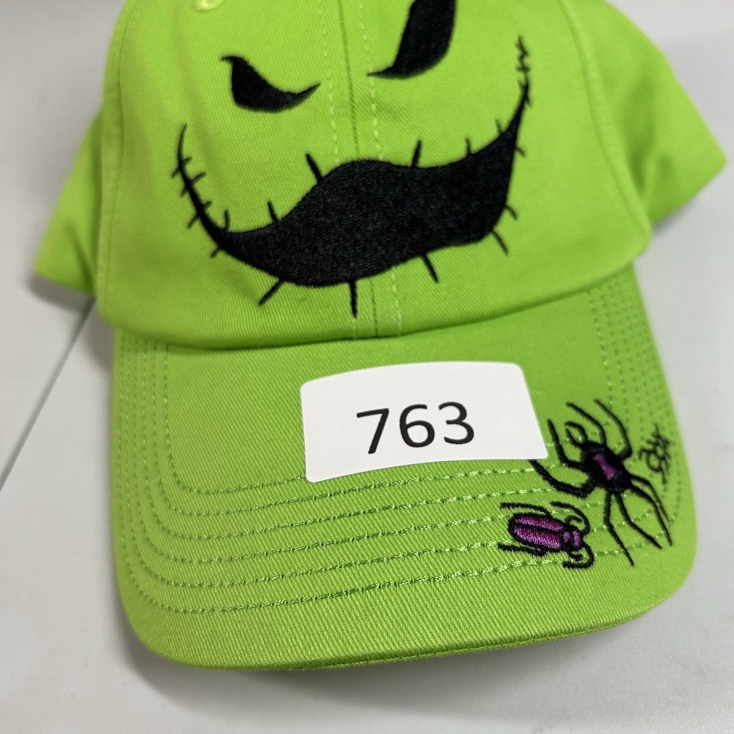 The Nightmare Before Christmas Hat Cap Strap Back Green Black Adjustable Adult