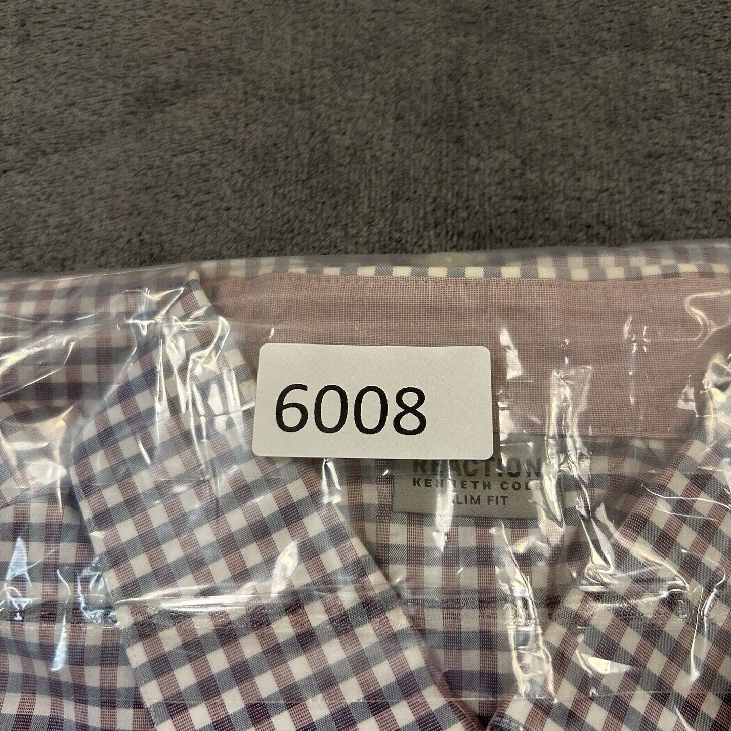 Kenneth Cole Dress Shirt Mens 16 34/35 Purple Blue Check Button Up Slim Fit