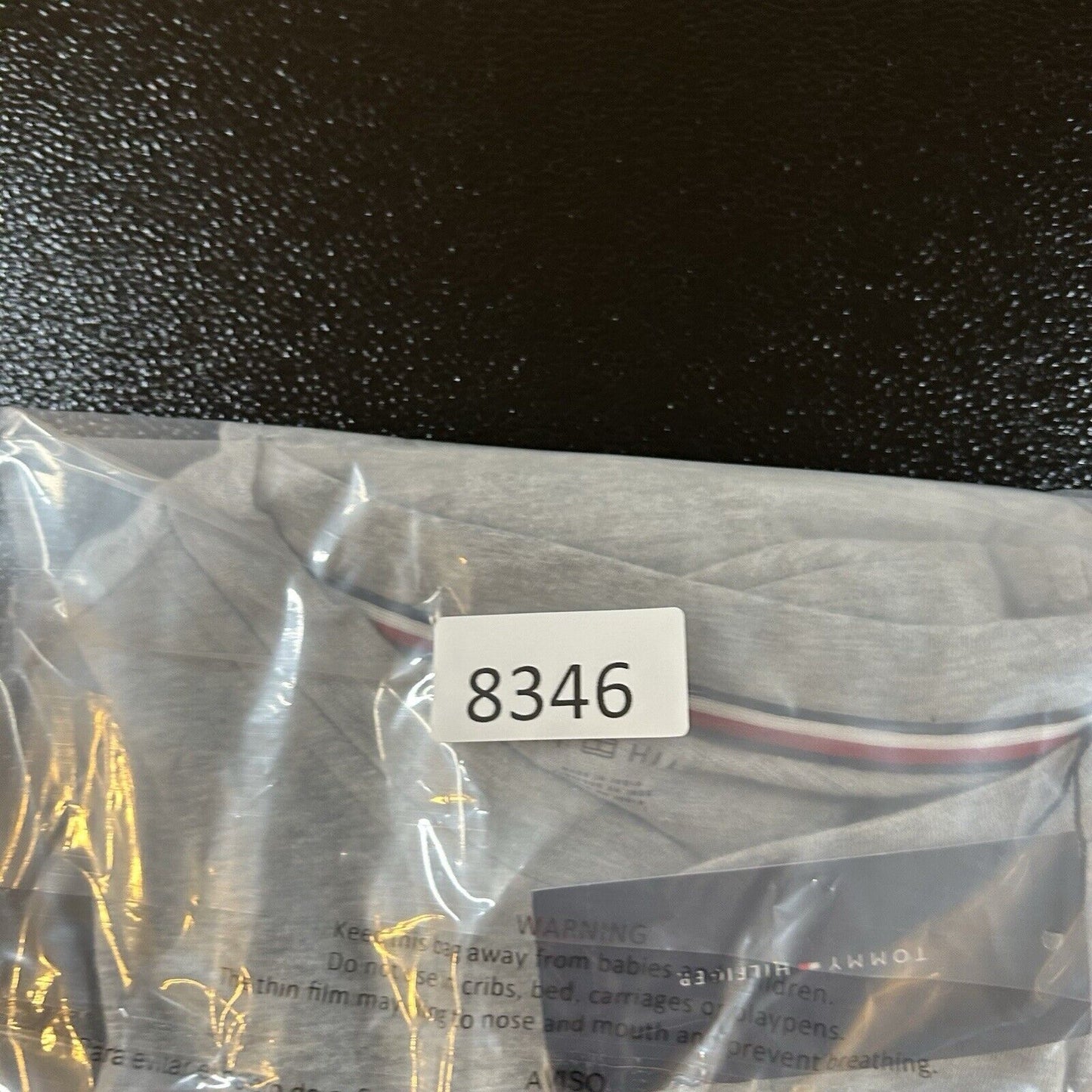 Tommy Hilfiger Polo Shirt Mens Small Gray Band Collar Short Sleeve Preppy New