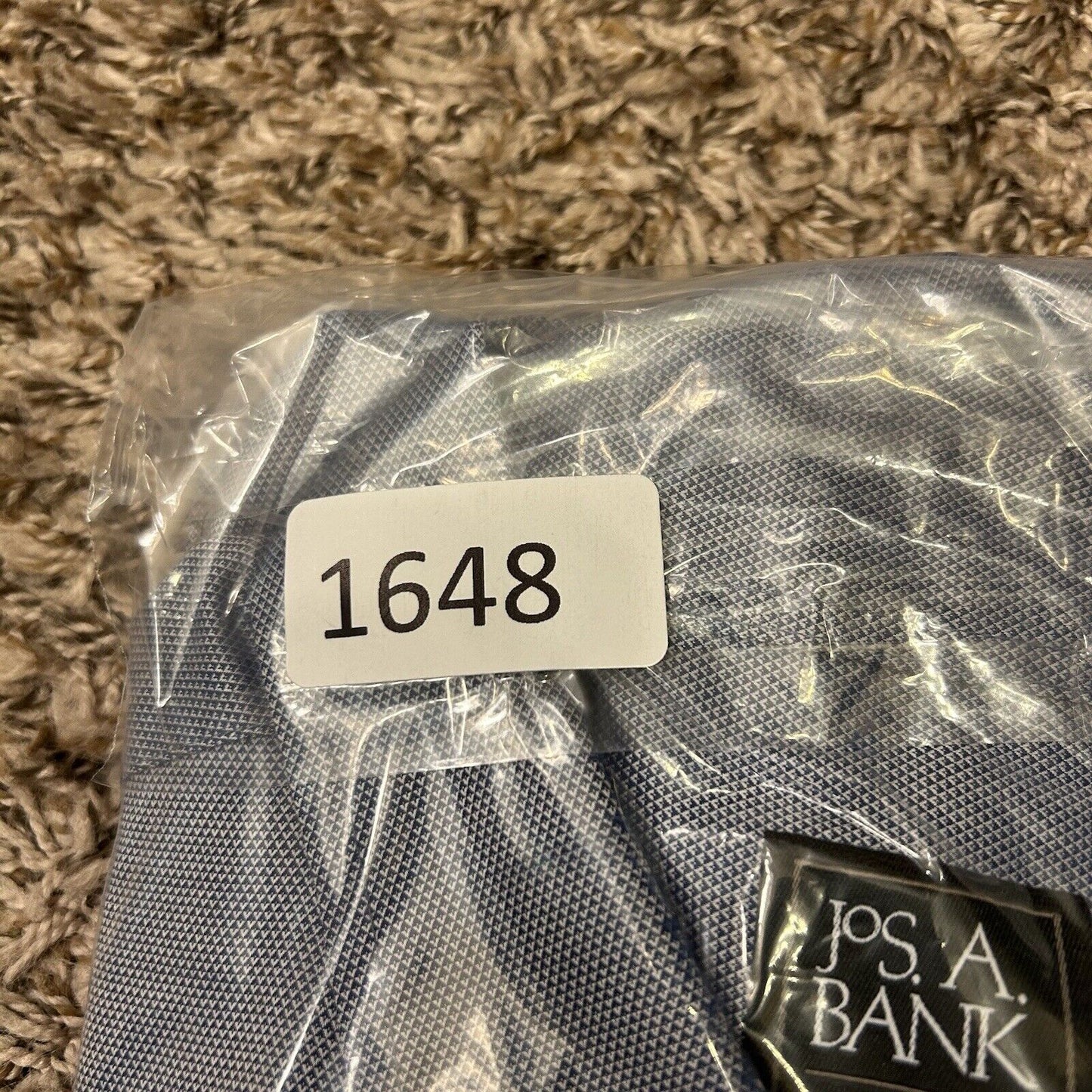 Jos A Bank Traveler Shirt Mens Extra Large Blue Button Up Long Sleeve Geometric