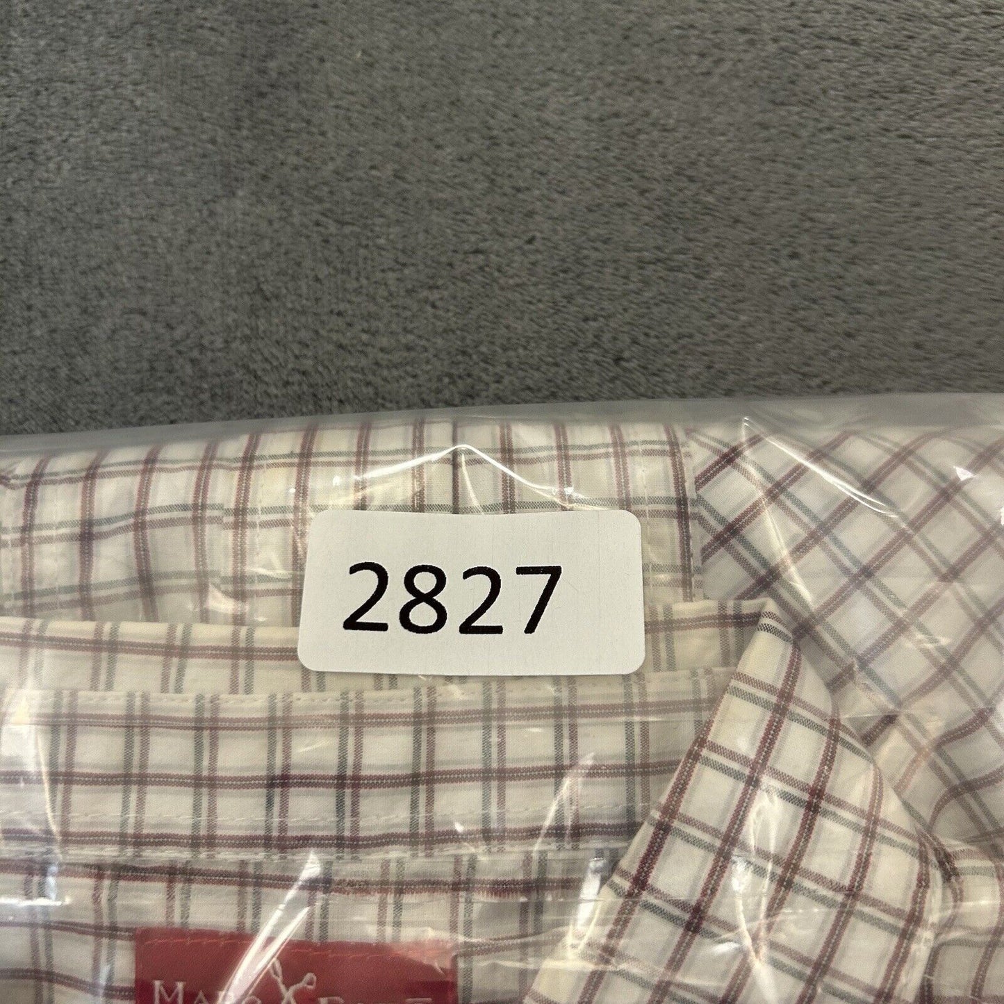 Marc Ecko Cut & Sew Shirt Mens Medium White Red Plaid Button Up Long Sleeve