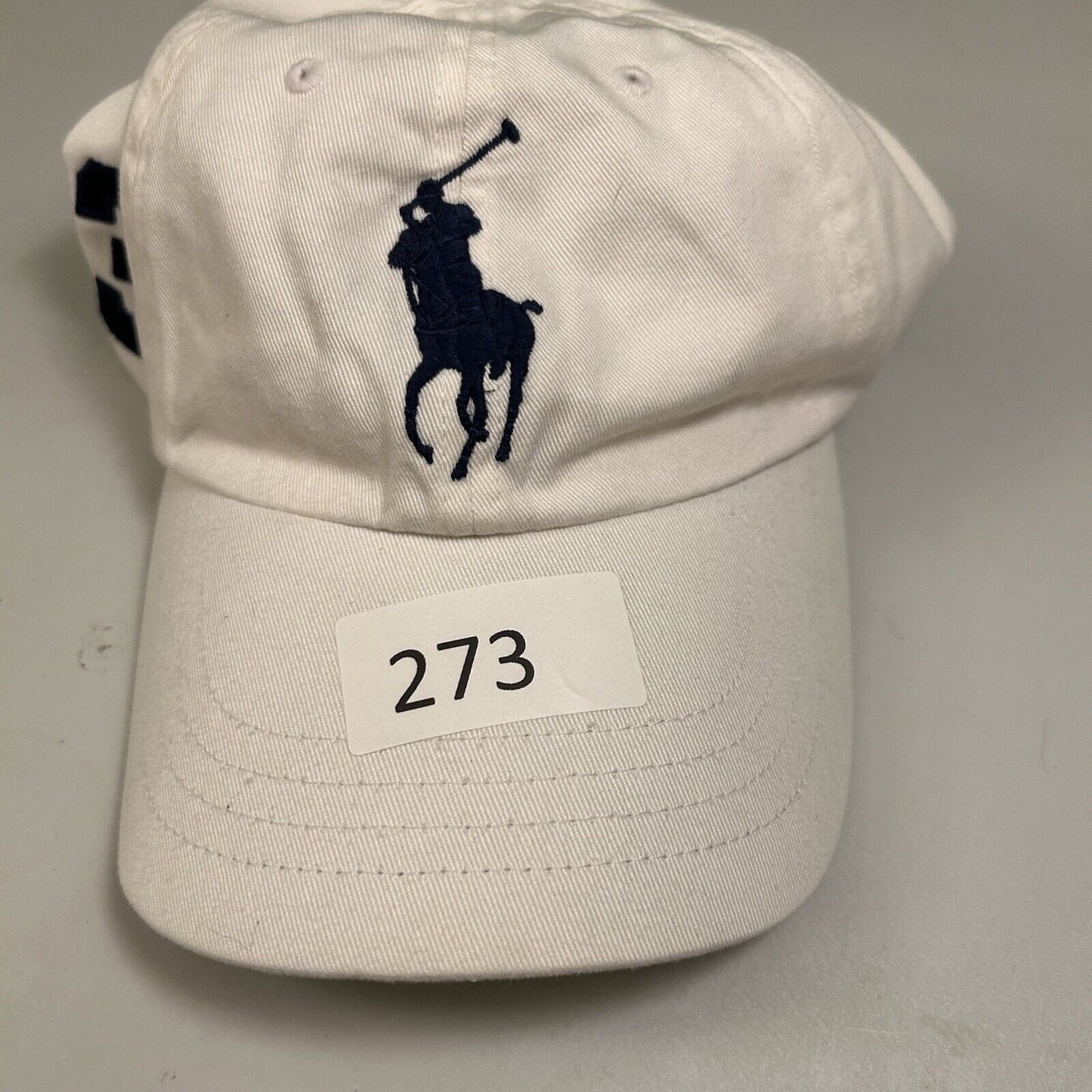 Polo Ralph Lauren Hat Cap Mens White Black Strapback Embroidered Cotton Preppy