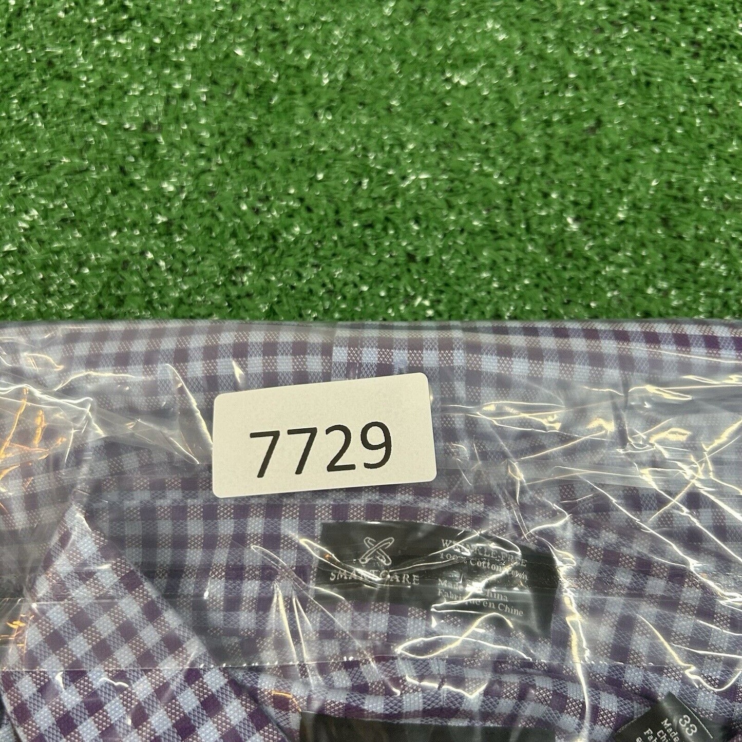 Nordstrom Dress Shirt Mens 17 33 Purple Blue Check Preppy Button Up Long Sleeve