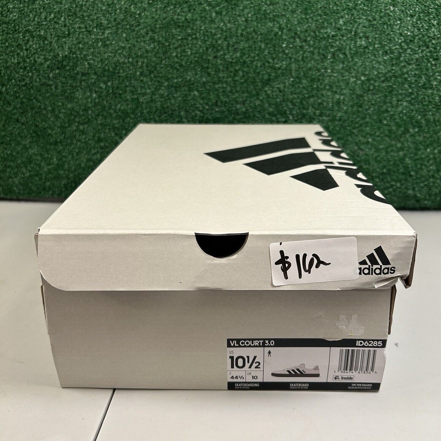 Adidas VL Court 3.0 Mens 10.5 White Black Shoes Sneaker Athletic Leather NEW