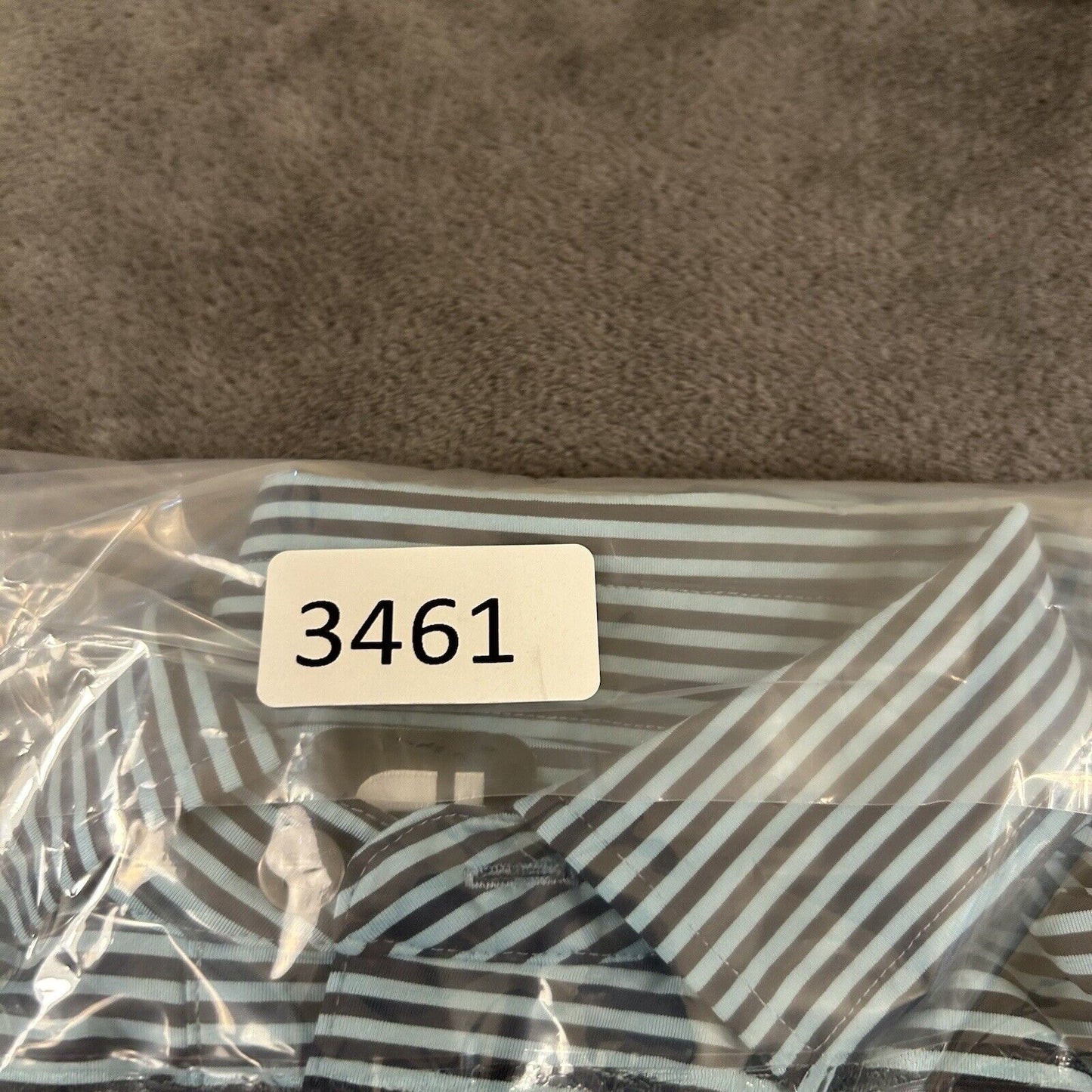 Footjoy Golf Polo Shirt Mens Extra Large Blue Black Striped Short Sleeve Stretch