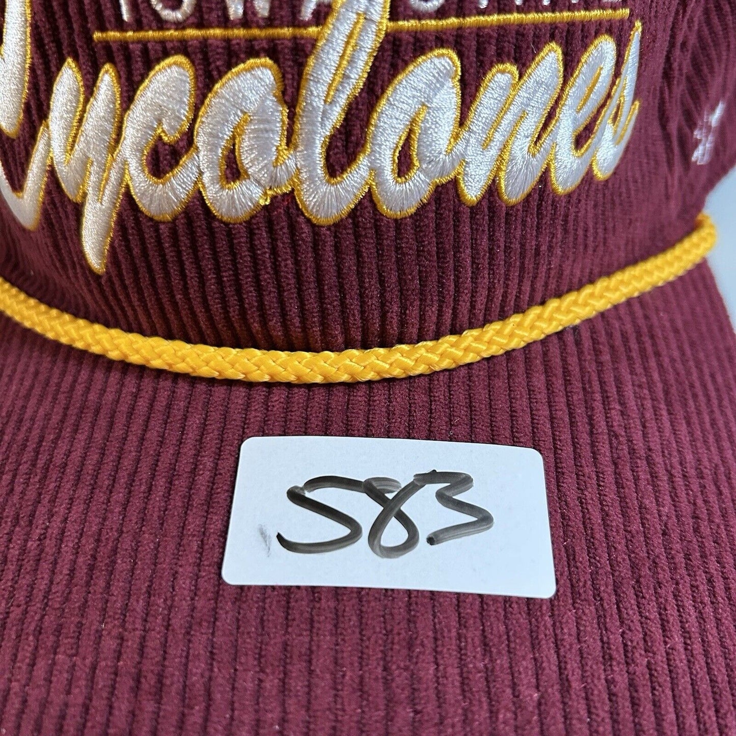 Iowa State Cyclones Hitch Hat Cap Mens Maroon Corduroy Rope Snapback '47 Y2K NEW