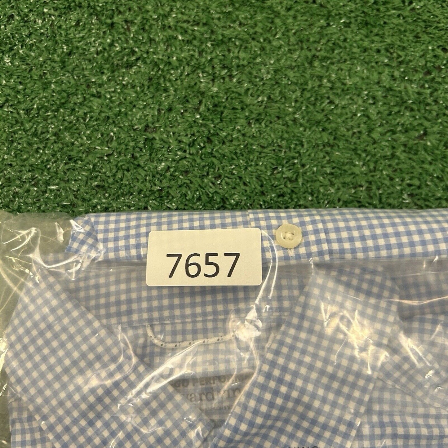 Vineyard Vines On the Go Performance Shirt Mens Small Blue White Check Button Up