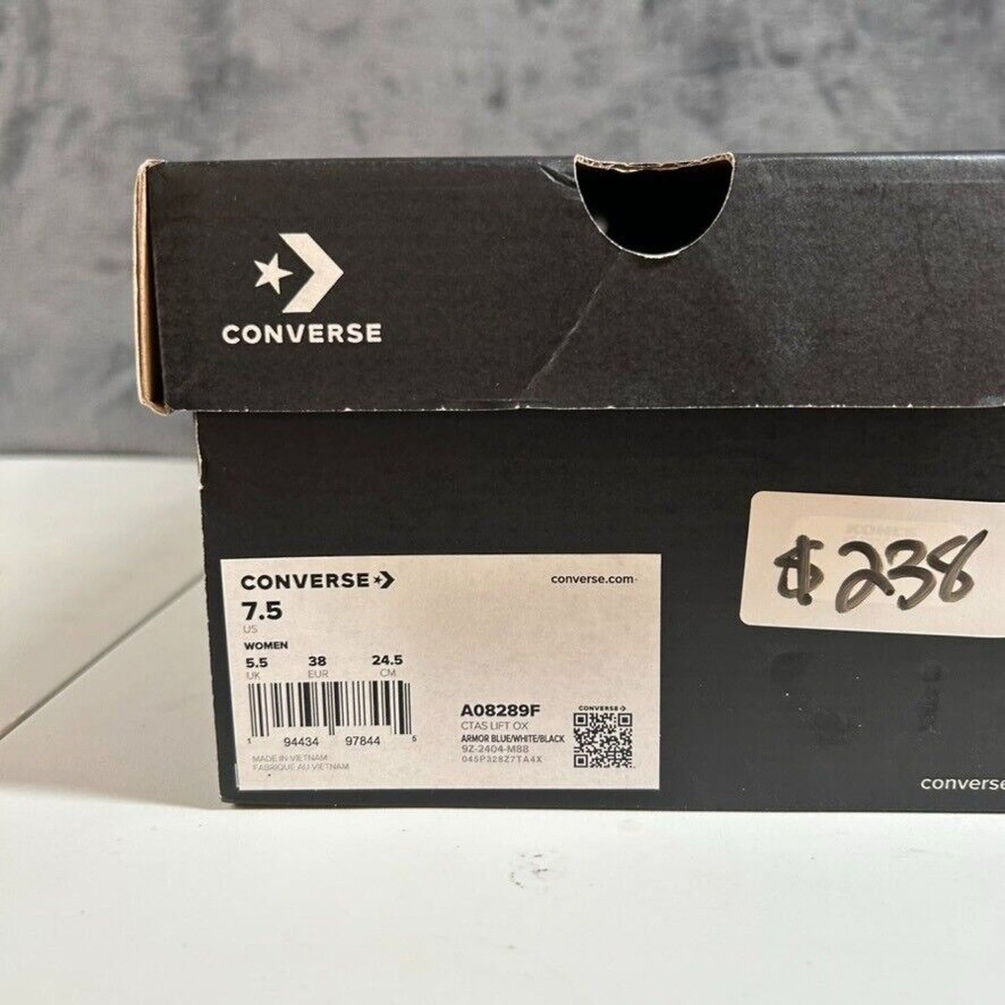 Converse All Star Lift Ox Low Top Platform Sneakers Blue Canvas Shoes Womens 7.5