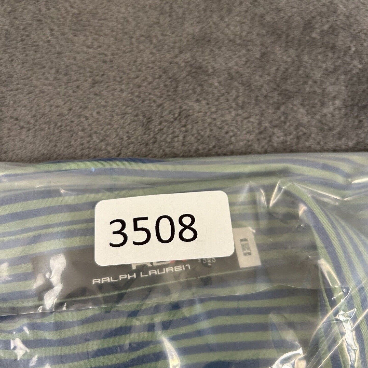 RLX Ralph Lauren Polo Shirt Mens Extra Large Green Blue Stripe Short Sleeve Golf