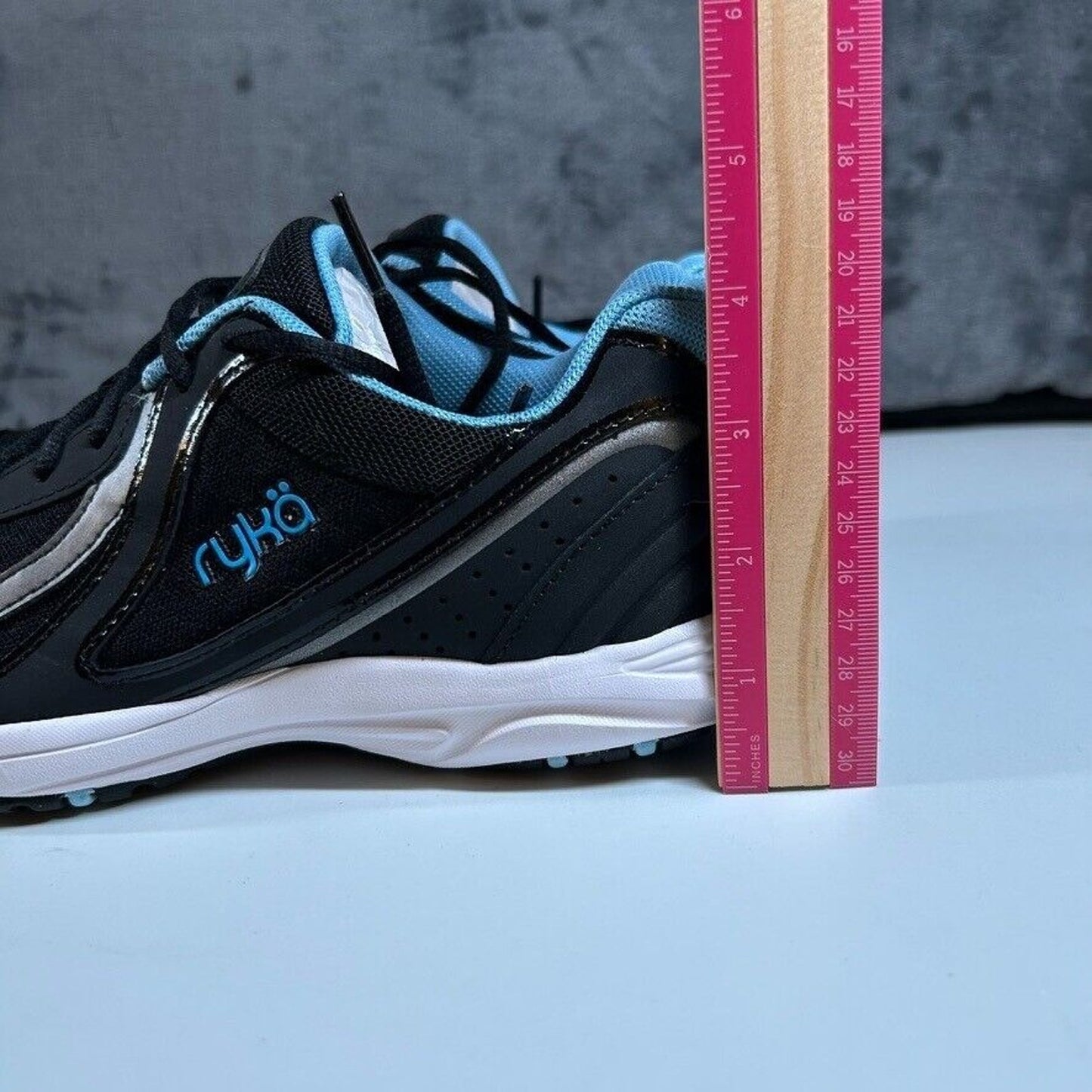 Ryka Dash 3 Walking Shoes Athletic Comfort Training Black Blue Womens 9M New