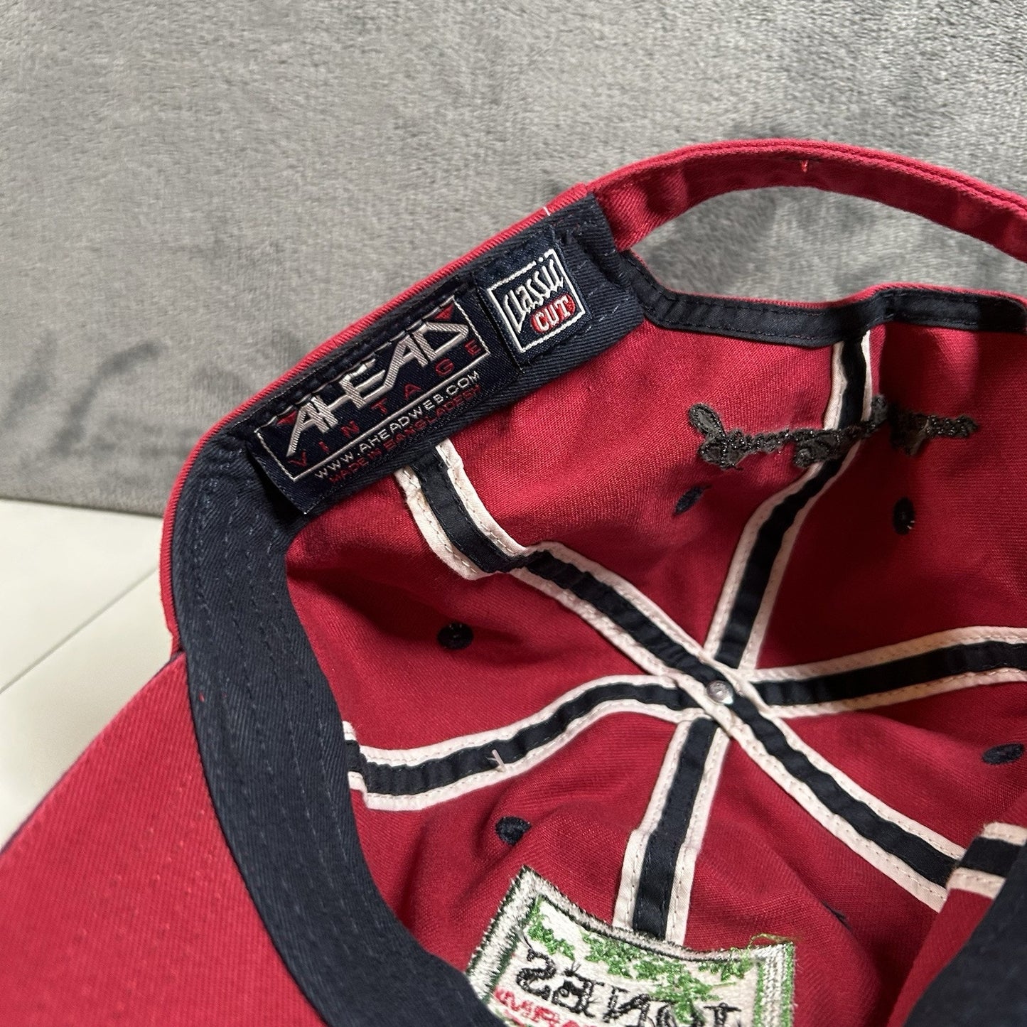 Jones Dairy Farm Hat Cap Mens Strap Back Red Classic Cut Ahead Vintage New