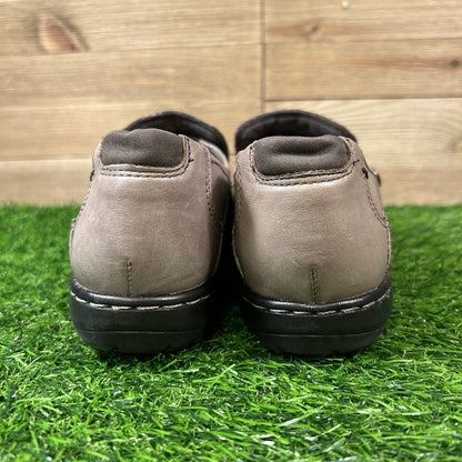 Cobb Hill Paulette Loafers Womens 7.5 M Gray Shoes Leather Casual Comfort Button