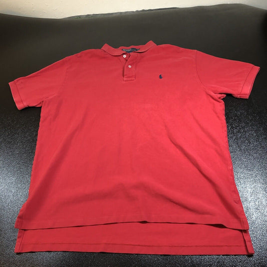 Polo Ralph Lauren Polo Shirt Mens Extra Large Red Navy Pony Short Sleeve Golf