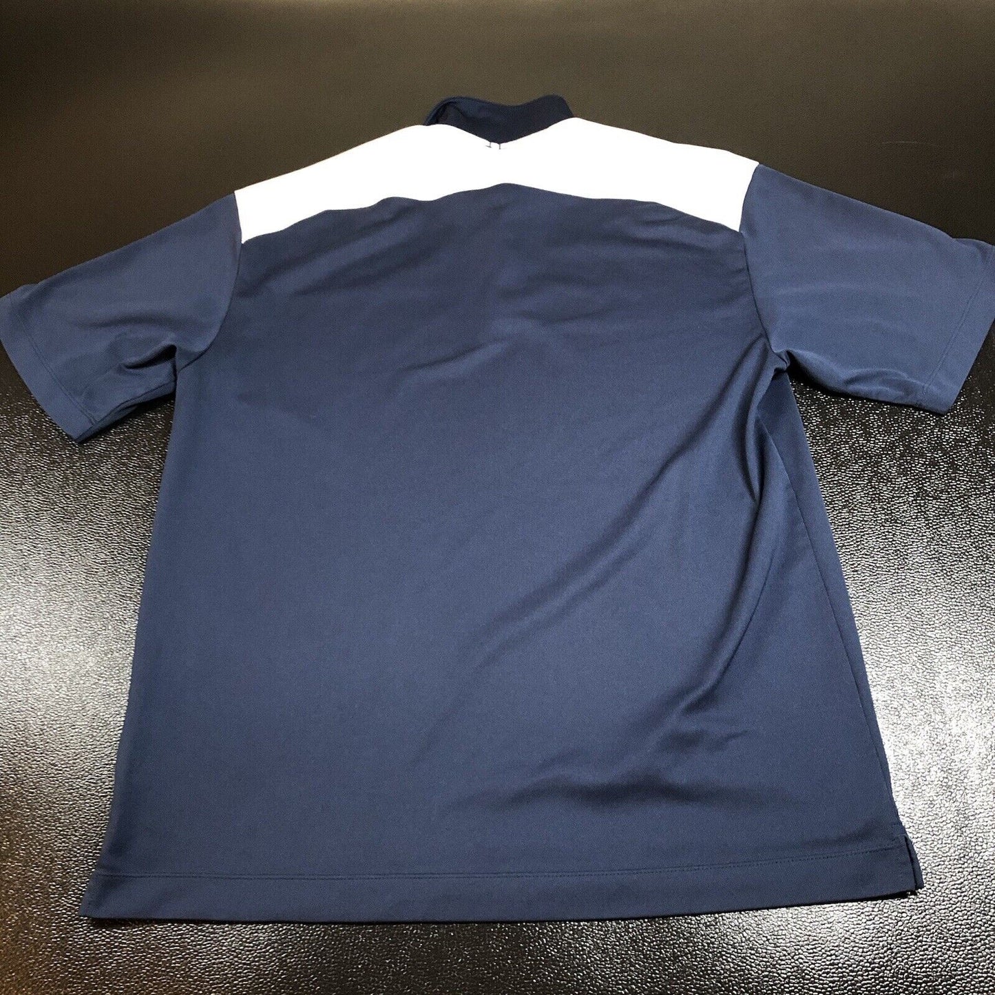Nike Golf Polo Shirt Mens Large Navy White Dri-Fit Athletic Comfort Short Sleeve