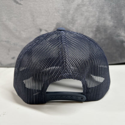 Adult Hockey Association Trucker Hat Cap Men Snapback Navy Leather Patch Yupoong