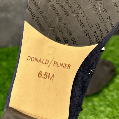 Donald Pliner Loafer Womens 6.5 M Blue Shoe Suede Leather Slip On Studded Luxxsp