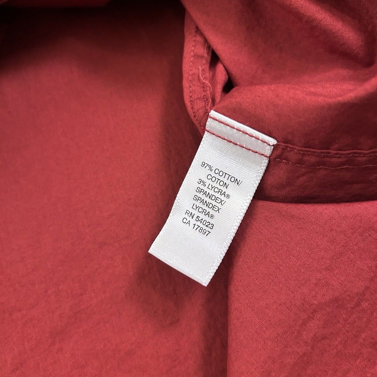 Banana Republic Shirt Mens Large Red Stretch Casual Button Up Short Sleeve