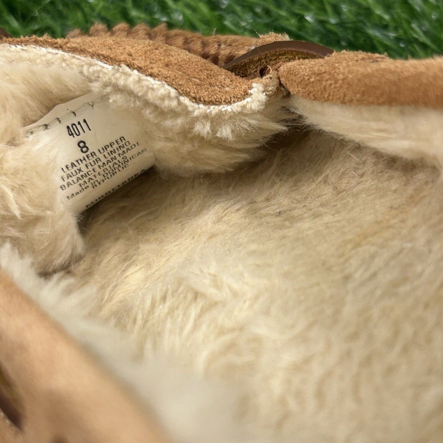 Minnetonka Moccasins Womens 8 M Brown Leather Suede Shoes Slipper Fur Lined