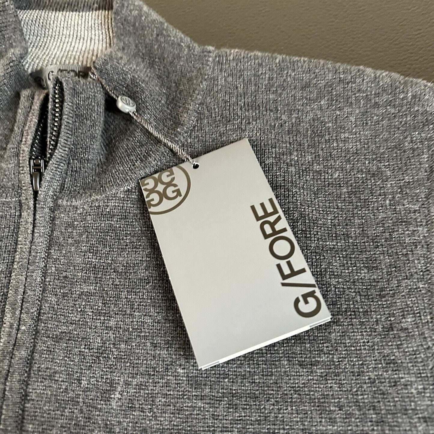 G Fore Wool Tech Sweater Vest Mens Medium Charcoal Gray 1/4 Zip Lined Preppy New