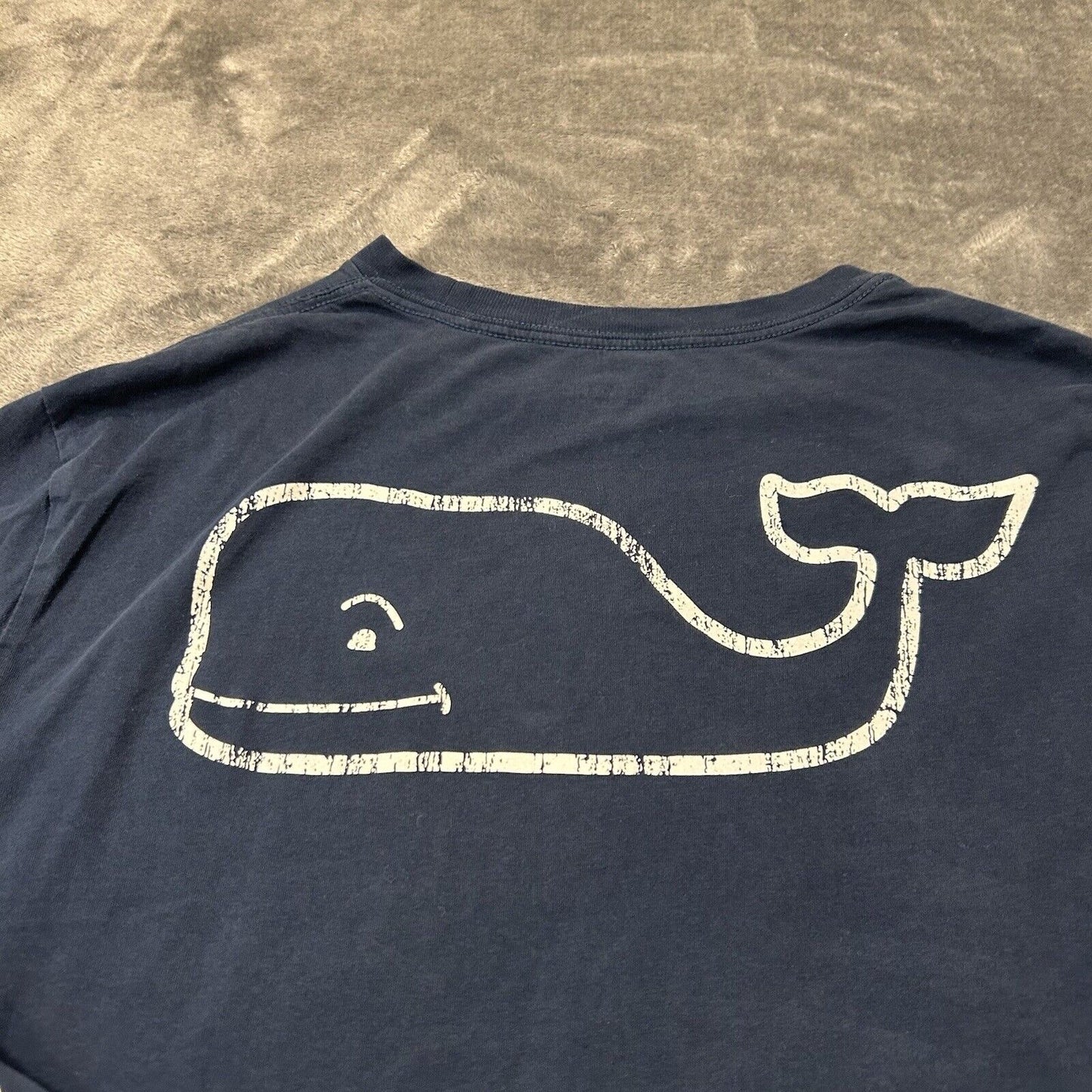 Vineyard Vines Shirt Mens Medium Blue White Long Sleeve Graphic Tee Casual