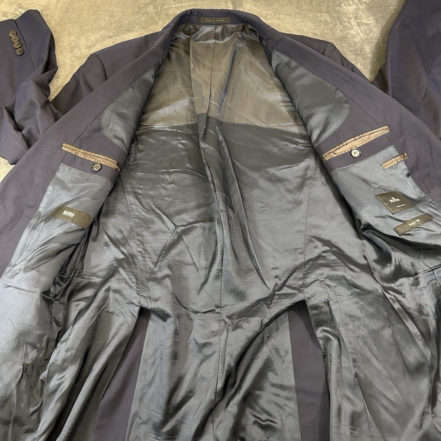 Hugo Boss Blazer Mens 42L Blue Wool Super 110 Sport Coat Suit Jacket Made Italy