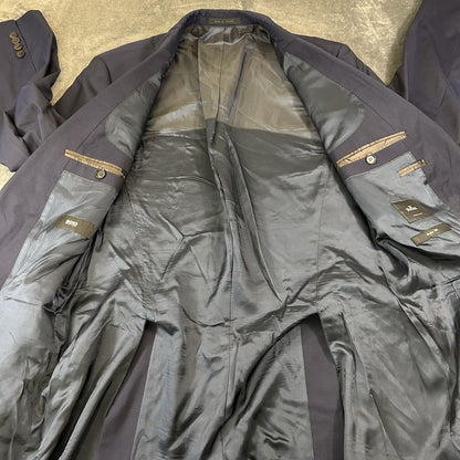 Hugo Boss Blazer Mens 42L Blue Wool Super 110 Sport Coat Suit Jacket Made Italy