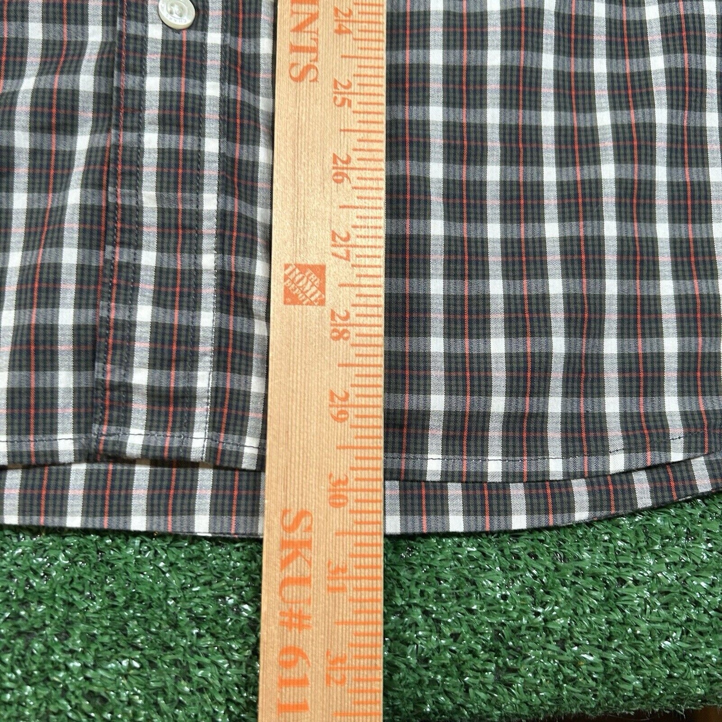 Chaps Shirt Mens Extra Large Green Red Plaid Stretch Button Up Long Sleeve