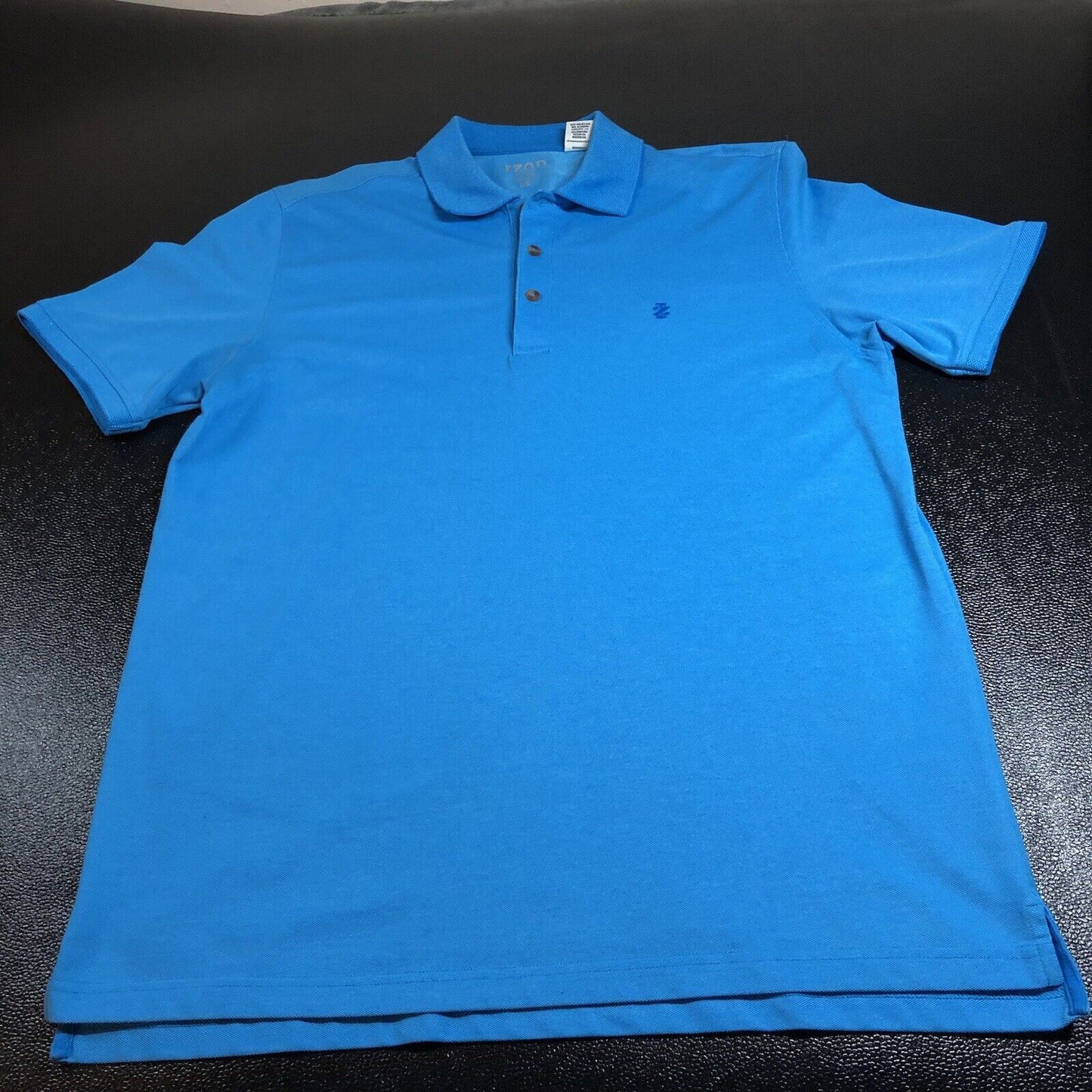Izod Performance Polo Shirt Mens Large Blue Short Sleeve Golf Athletic Comfort