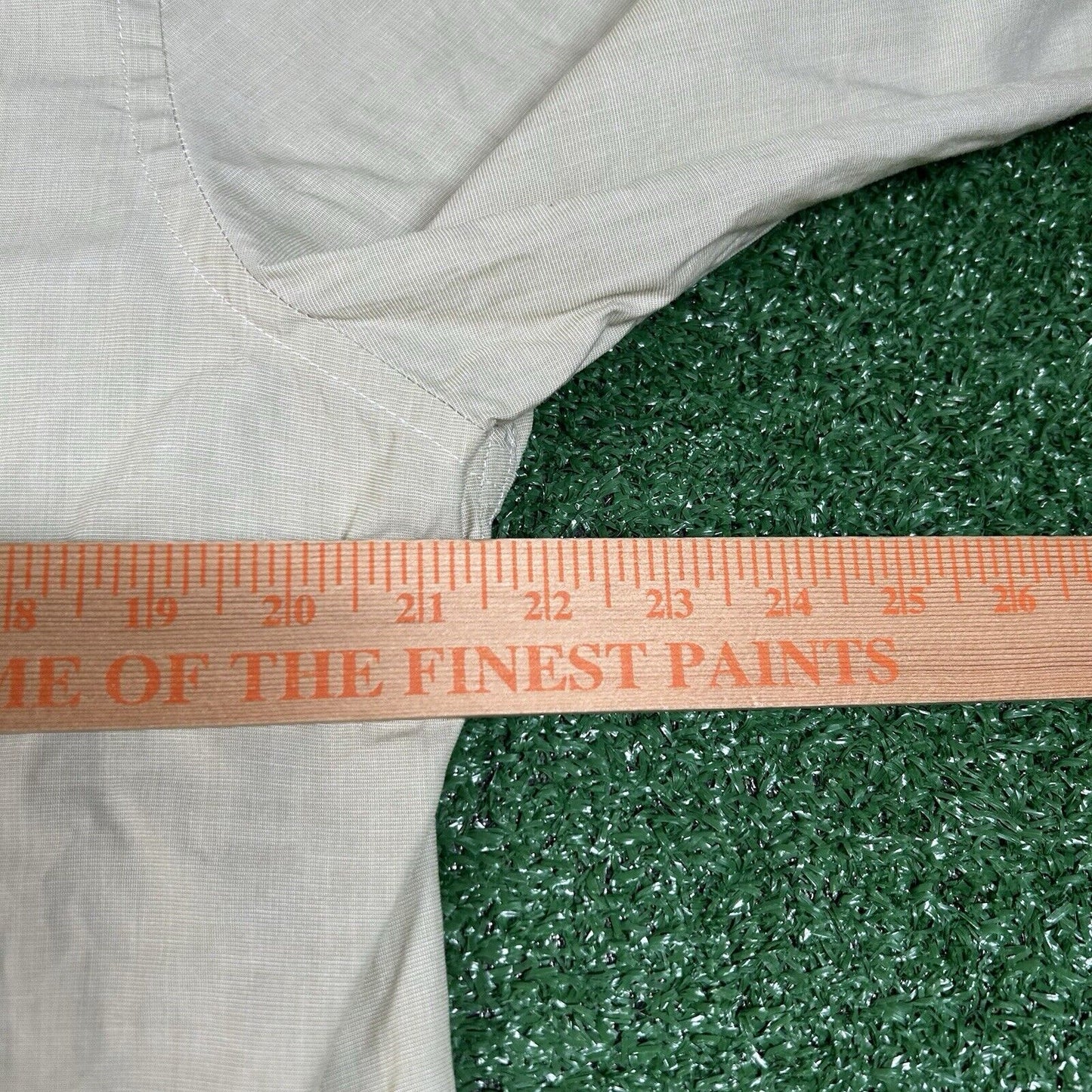 Banana Republic Shirt Mens Large Light Brown/White Button Up Long Sleeve Casual