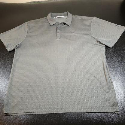 Travis Mathew Polo Shirt Mens XXL 2XL Gray Geometric Golf Athletic Short Sleeve