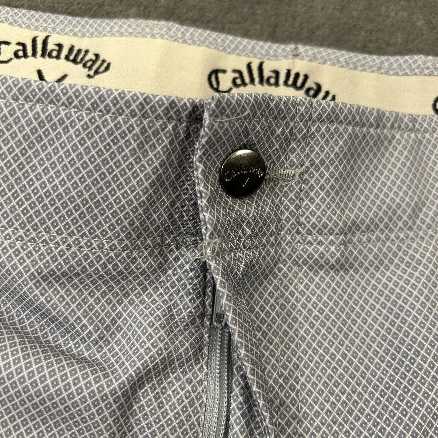 Callaway Shorts Mens 40 Gray White Diamond Golf Casual Golfing 9.5" Inseam