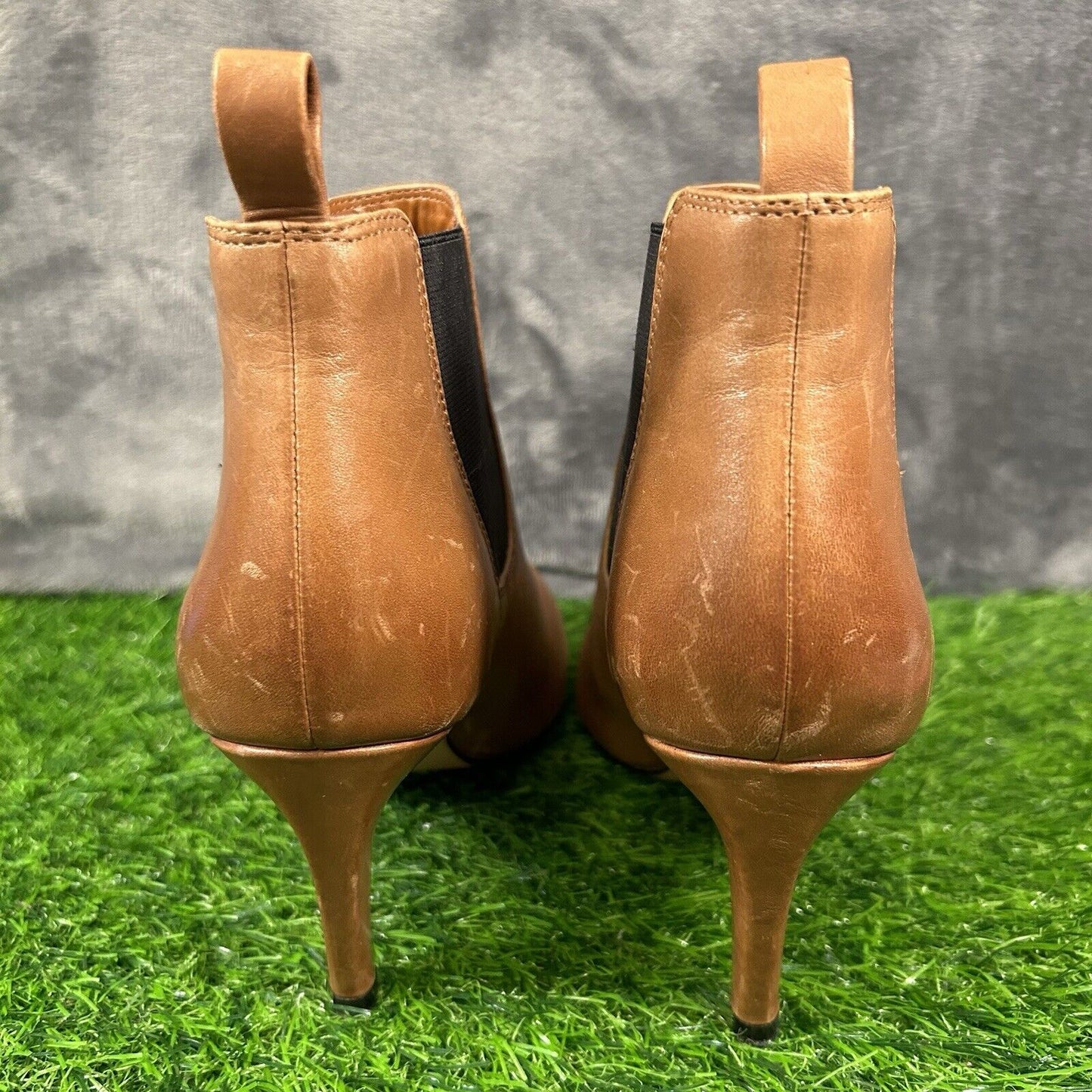 Clarks Carlita Quinn Boots Womens 7 M Brown Ankle Bootie Leather Pull On Heeled