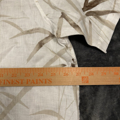 Tommy Bahama Shirt Mens Extra Large White Brown Floral Button Up Linen Hawaiian