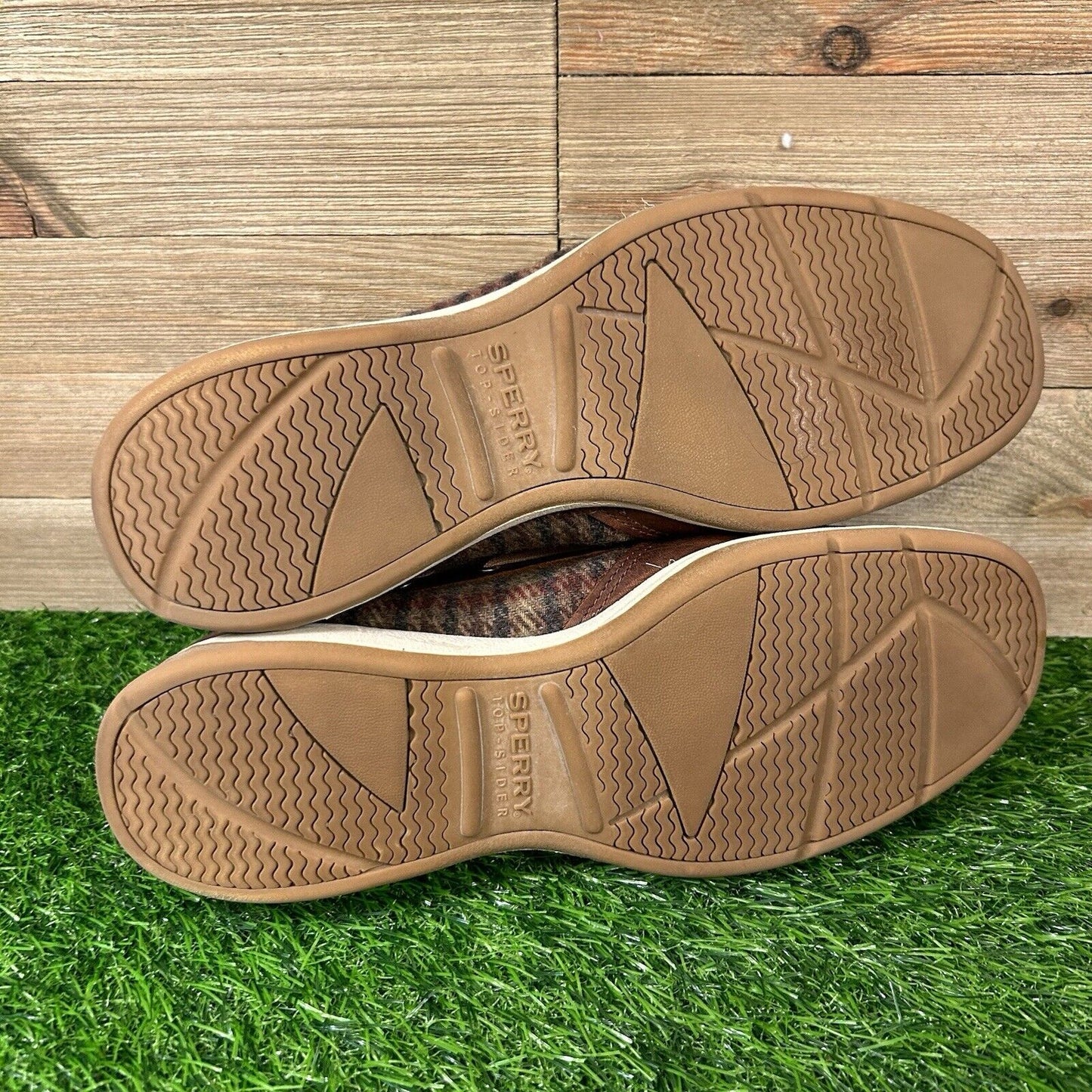 Sperry Top Sider Loafers Womens 10 M Brown Leather Boat Shoes Wool Casual 2 Eye