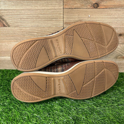 Sperry Top Sider Loafers Womens 10 M Brown Leather Boat Shoes Wool Casual 2 Eye