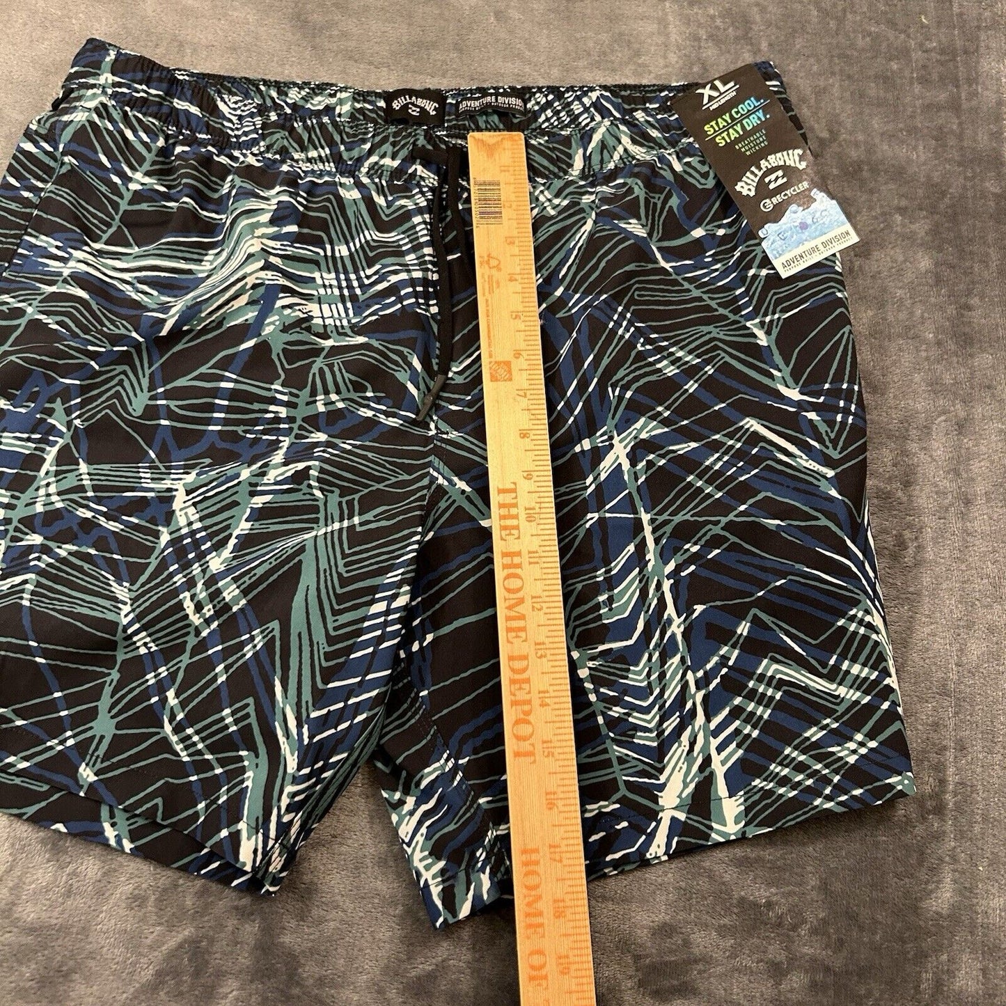 Billabong Board Shorts Mens Extra Large 36" Black Green Adventure Divison NEW