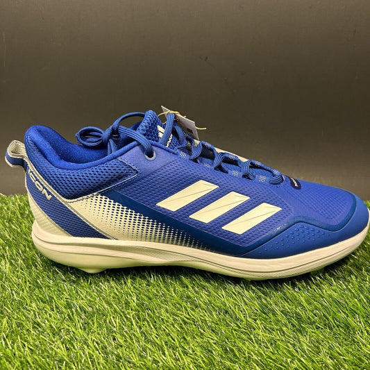 Adidas Icon 7 Mens 12.5 Blue White Baseball Cleats Metal Low Top Brand New