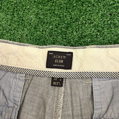 J Crew Chino Shorts Mens 31 Blue/Gray Casual Outdoor Golf 10.5" Inseam