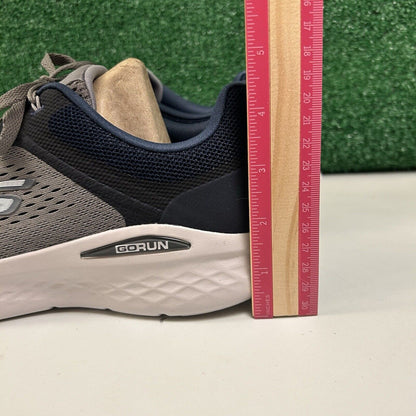 Skechers Go Run Lite Mens 9.5 Gray Navy Shoes Sneaker Athletic Comfort NEW
