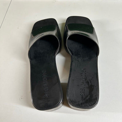 Steve Madden Harlin Platform Sandals Block Heel Slide On Mule Black Womens 7M