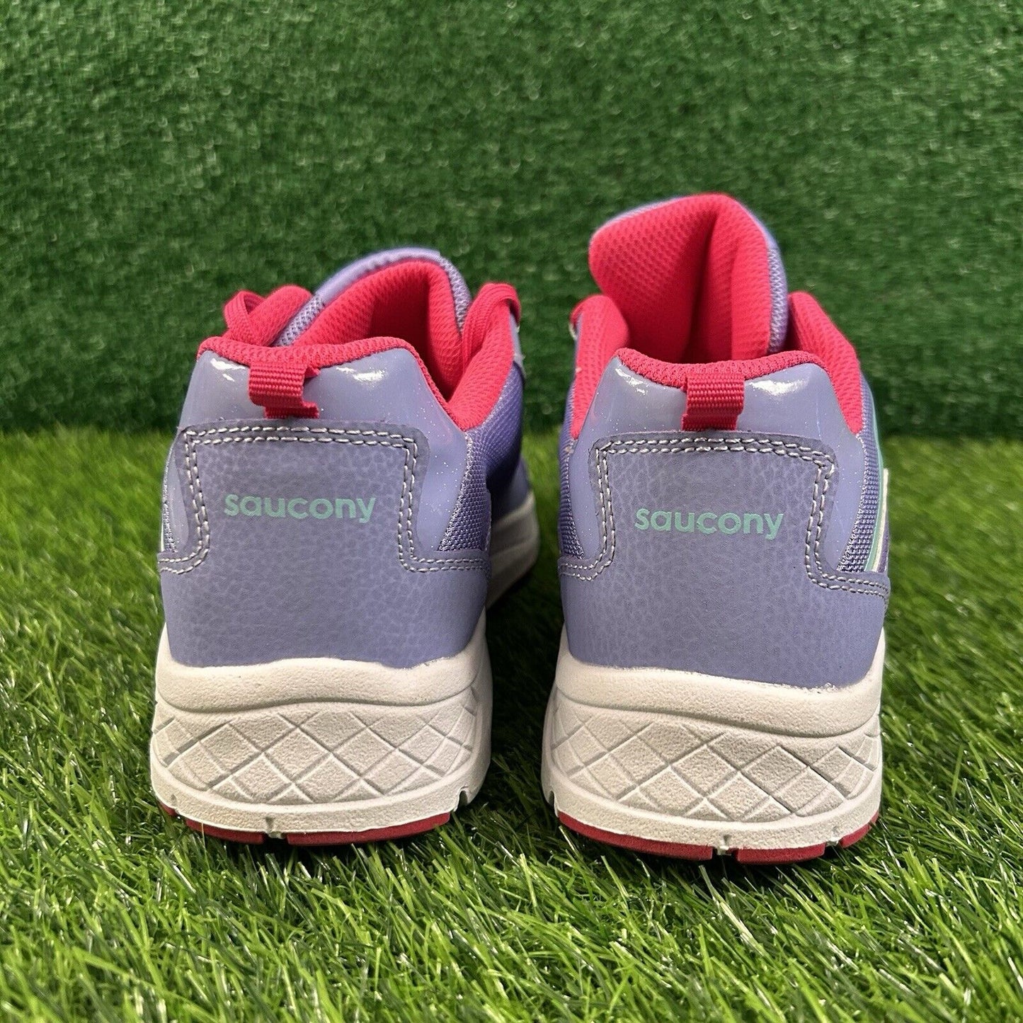 Saucony Dash Kids 5Y Purple Blue Shoes Sneakers Athletic Leather Comfort NEW
