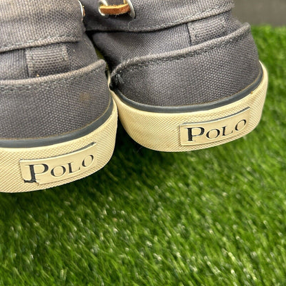 Polo Ralph Lauren Sander Mens 10 D Blue White Shoes Loafers Casual Lace Up