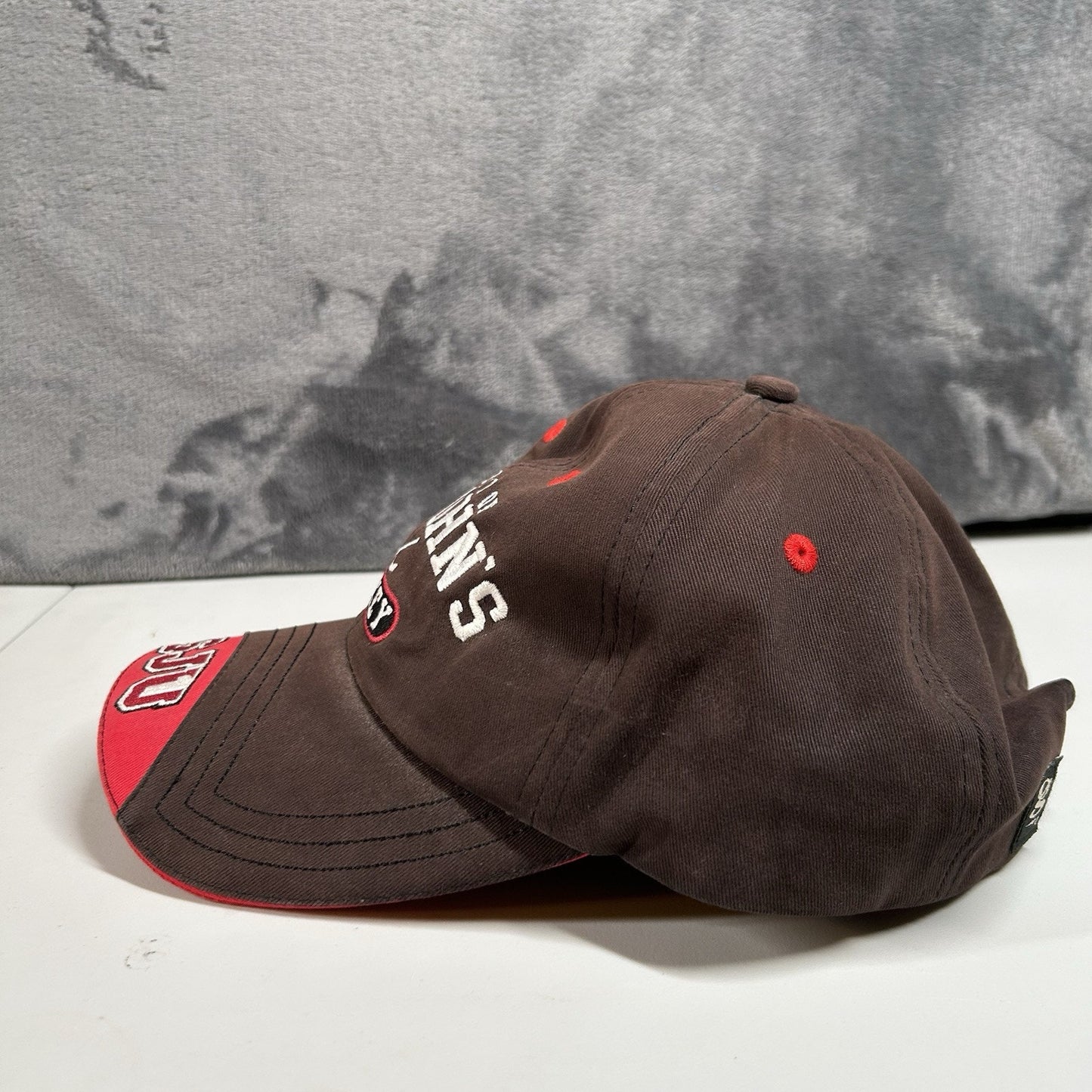 St Johns Hockey Hat Cap Mens Strap Back Brown Red College University Adjustable