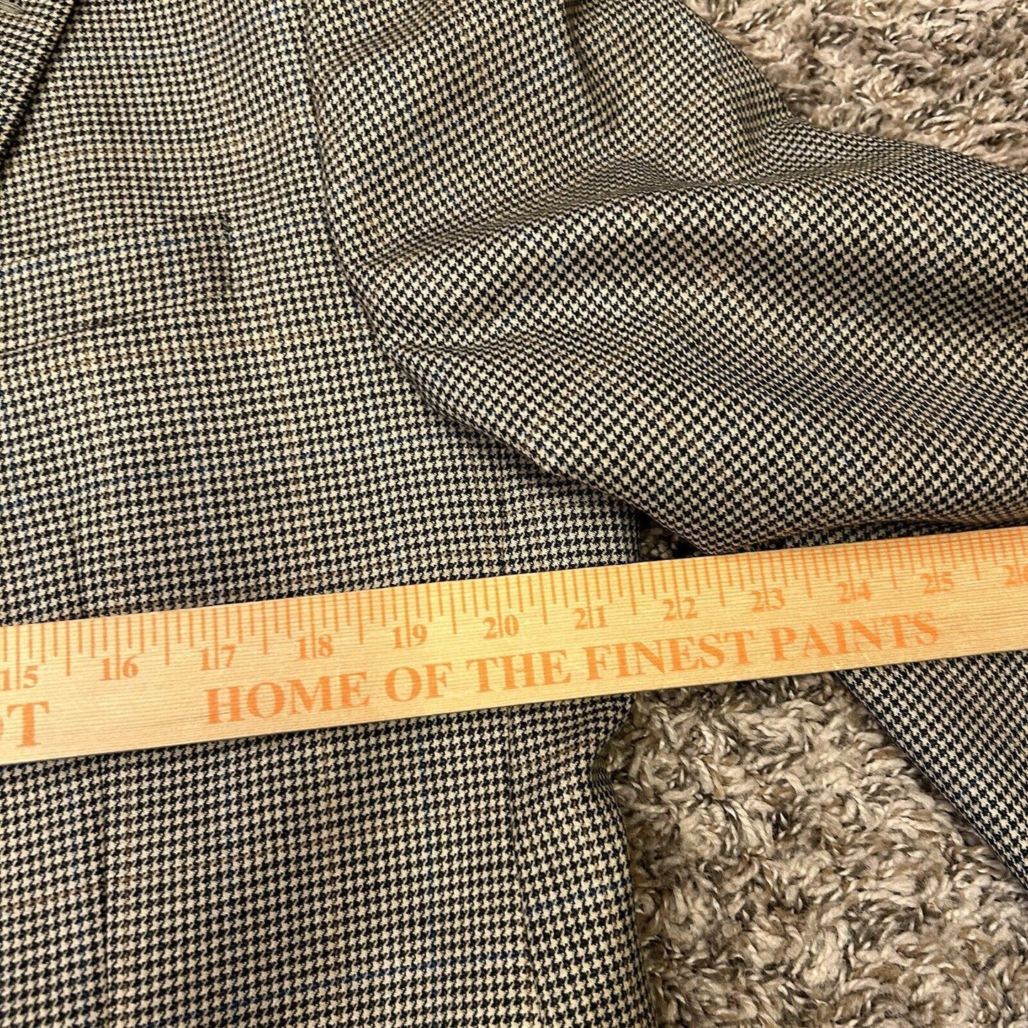 Lauren Ralph Lauren Suit Jacket Mens 44R Brown Black Houndstooth 100% Wool