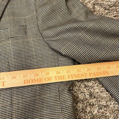 Lauren Ralph Lauren Suit Jacket Mens 44R Brown Black Houndstooth 100% Wool