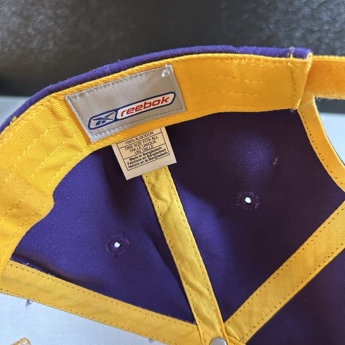 Minnesota Vikings Hat Cap Mens Strapback Purple Yellow Reebok NFL Football Y2K