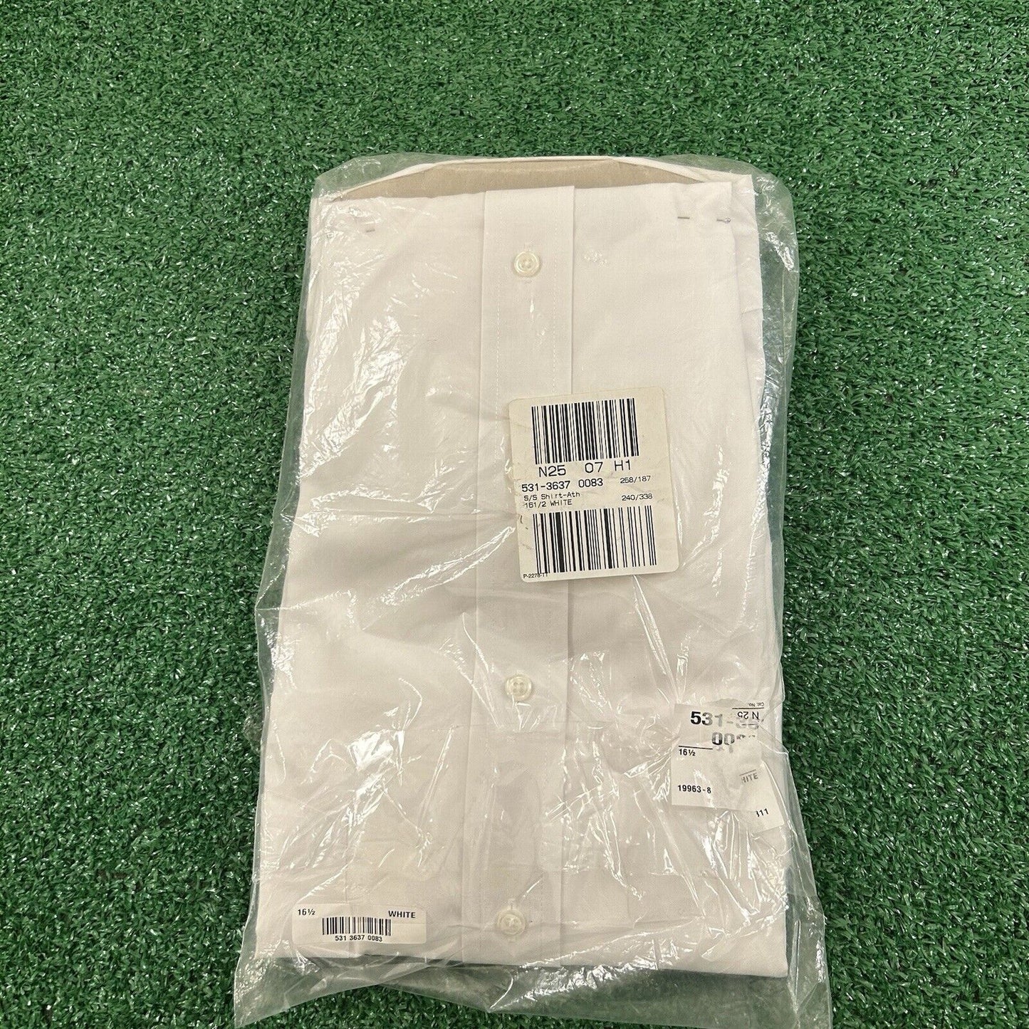 Stafford Super Shirt Mens 16.5 White Athletic Fit Button Up Short Sleeve NEW